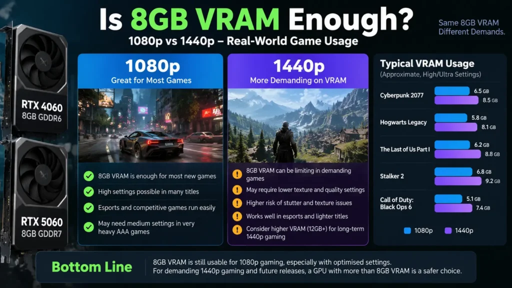 Is 8GB VRAM enough for the RTX 4060 and RTX 5060